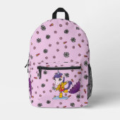 Schattigee en eenvoudige roze bloemeneenhoorn in r bedrukte rugzak (Voorkant)