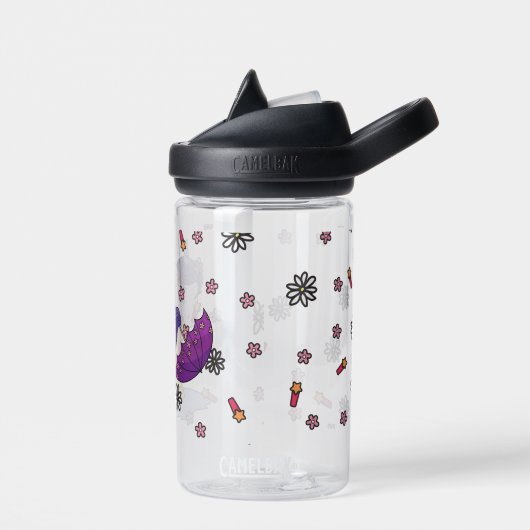 Schattigee en eenvoudige roze bloemeneenhoorn in r waterfles (Links)