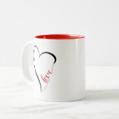 Schattigee en eenvoudige Valentijnsdag Tweekleurige Koffiemok (Voorkant links)