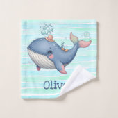 Schattigee en eigenzinnige kleine walvis washandje (Wasdoekje)