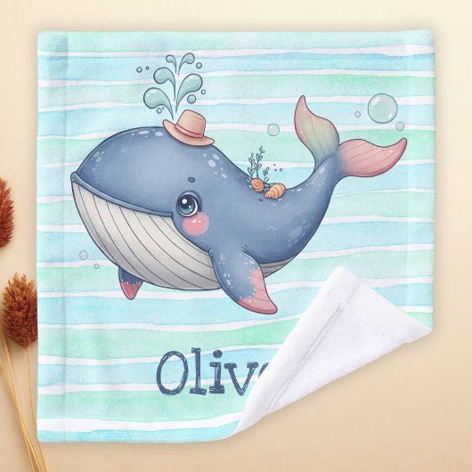 Schattigee en eigenzinnige kleine walvis washandje