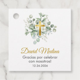 Schattigee en Elegante Doop Waterverf Groene blade Bedankjes Labels
