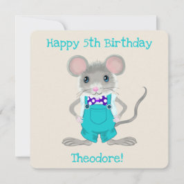 Schattigee en elegante kleine muis aangepaste Verj Notitiekaartje