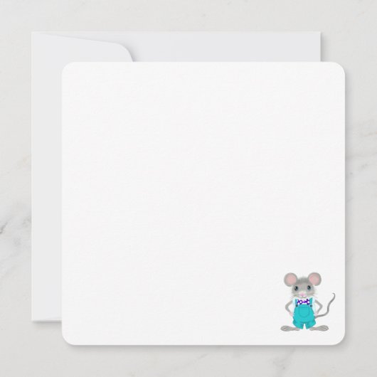 Schattigee en elegante kleine muis aangepaste Verj Notitiekaartje (Achterkant)