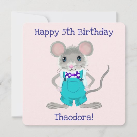 Schattigee en elegante kleine muis aangepaste Verj Notitiekaartje (Voorkant)