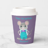 Schattigee en elegante kleine muis aangepaste Verj Papieren Bekers (Achterkant)