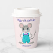 Schattigee en elegante kleine muis aangepaste Verj Papieren Bekers (Achterkant)