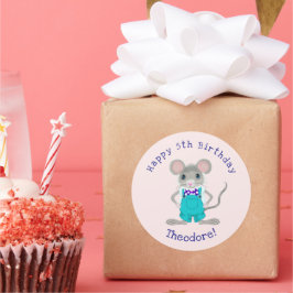 Schattigee en elegante kleine muis aangepaste Verj Ronde Sticker