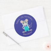 Schattigee en elegante kleine muis aangepaste Verj Ronde Sticker (Envelop)