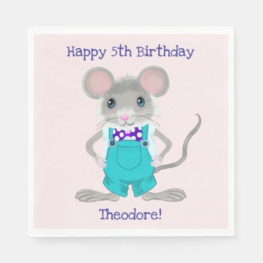 Schattigee en elegante kleine muis aangepaste Verj Servet (Voorkant)