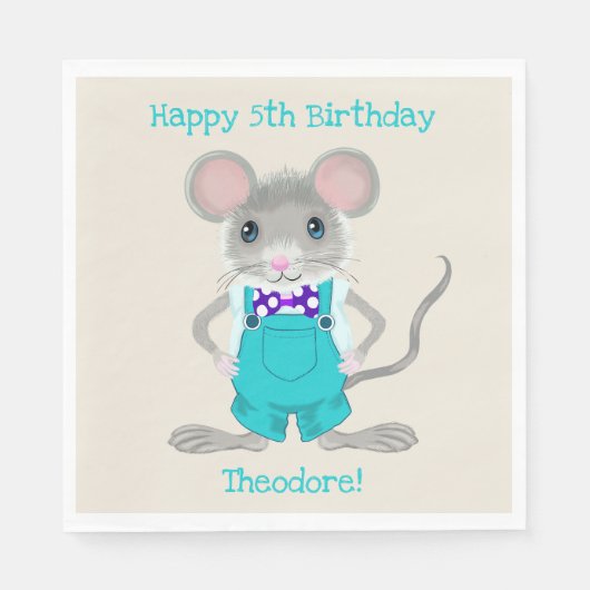 Schattigee en elegante kleine muis aangepaste Verj Servet (Voorkant)