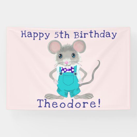 Schattigee en elegante kleine muis aangepaste Verj Spandoek (Horizontaal)