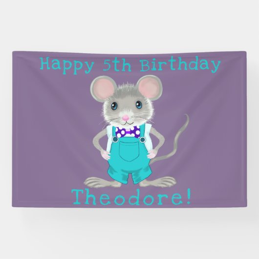 Schattigee en elegante kleine muis aangepaste Verj Spandoek (Horizontaal)