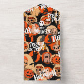 Schattigee en enge Halloween Spooky vibes All In One Uitnodiging (Binnen)