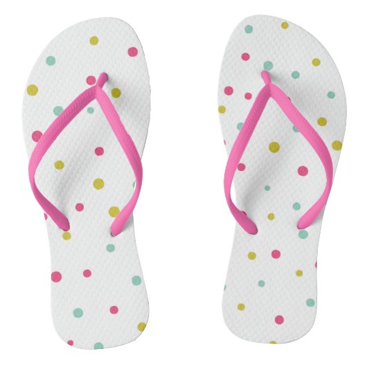 Schattigee en feestelijke kleurrijke Confetti Stip Teenslippers (Voetbed)