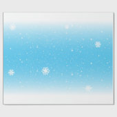 Schattigee en feestelijke sneeuwvlok Gradient Blau Cadeaupapier (Vlak)
