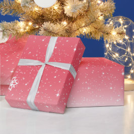 Schattigee en feestelijke sneeuwvlok Gradient Rood Cadeaupapier