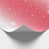 Schattigee en feestelijke sneeuwvlok Gradient Rood Cadeaupapier (Hoek)