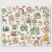 Schattigee en frisse Waterverf Woodland Alle leeft Cadeaupapier (Vlak)