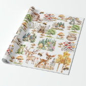 Schattigee en frisse Waterverf Woodland Alle leeft Cadeaupapier (Uitgerold)