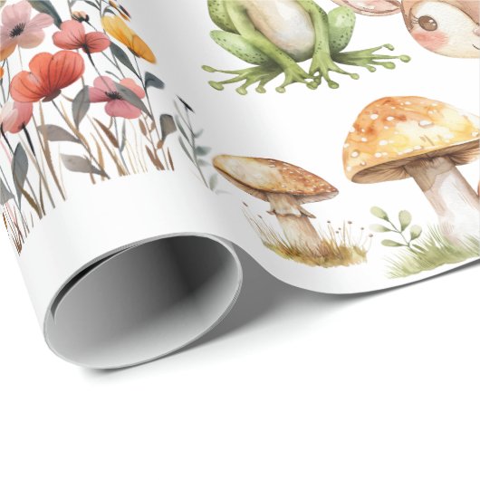 Schattigee en frisse Waterverf Woodland Alle leeft Cadeaupapier (Rol Hoek)