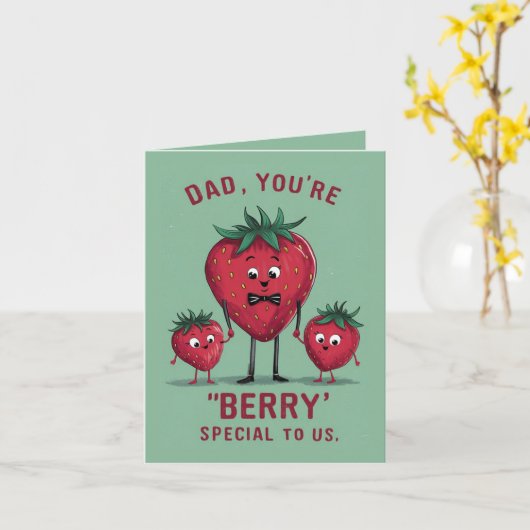 Schattigee en Funny Berry Special Vaderdag Kaart (Gele Bloem)