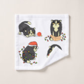 Schattigee en Funny Christmas Cats Bad Handdoek (Wasdoekje)