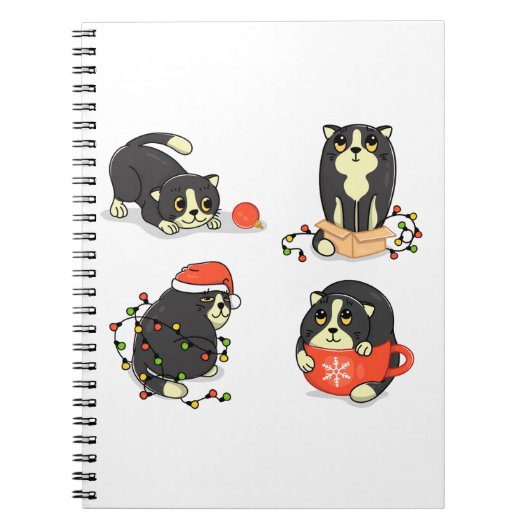 Schattigee en Funny Christmas Cats Notitieboek (Voorkant)