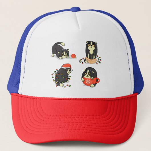 Schattigee en Funny Christmas Cats Trucker Pet (Voorkant)