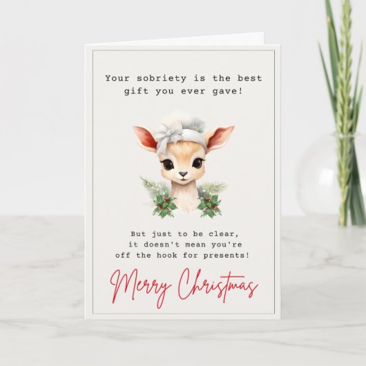 Schattigee en Funny Sobriety Christmas Kaart (Voorkant)