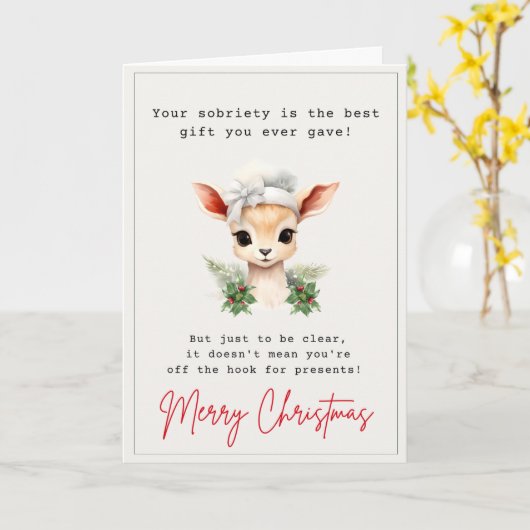 Schattigee en Funny Sobriety Christmas Kaart (Gele Bloem)
