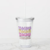 Schattigee en gedurfde groovy leraar acryl drinkbeker (Voorkant)
