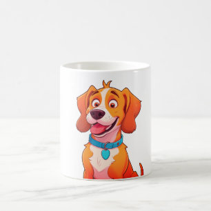 Schattigee en Gekke oude stijl Cartoon Pop Art Dog Koffiemok