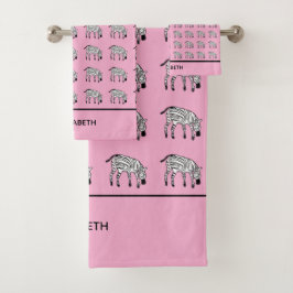 Schattigee en gelukkige Keniaanse Zebra Bad Handdoek