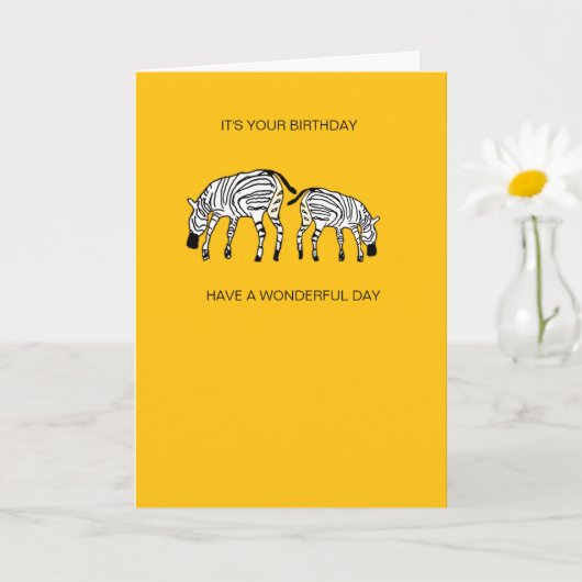 Schattigee en gelukkige Keniaanse Zebras Verjaarda Kaart (Kleine Plant)