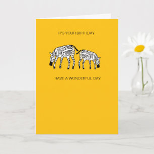 Schattigee en gelukkige Keniaanse Zebras Verjaarda Kaart