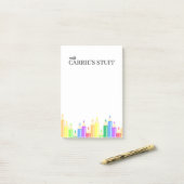 Schattigee en gepersonaliseerde leerkracht post-it® notes (Op bureau)