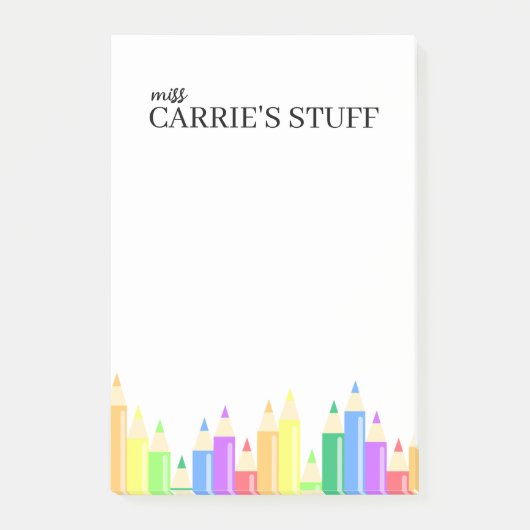 Schattigee en gepersonaliseerde leerkracht post-it® notes (Voorkant)