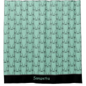 Schattigee en Geweldige kokospalmen silhouetpatroo Douchegordijn (Voorkant)