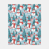 Schattigee en gezellige sneeuwman kerst fleece deken (Voorkant)