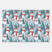 Schattigee en gezellige sneeuwman kerst inpakpapier vel (Voorkant)