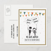 Schattigee en grappige alternatieve adreswijziging aankondigingskaart (Voorkant / Achterkant)