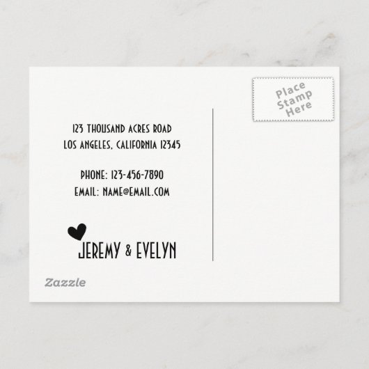 Schattigee en grappige alternatieve adreswijziging aankondigingskaart (Achterkant)