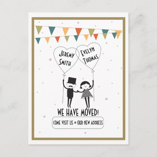Schattigee en grappige alternatieve adreswijziging aankondigingskaart (Voorkant)