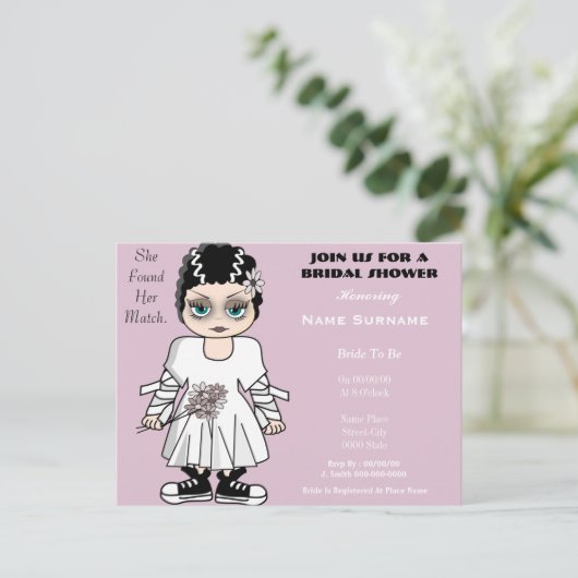 Schattigee en grappige bruidsdouche uitnodiging (Staand voorkant)