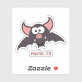 Schattigee en grappige Cartoon Austin Texas Bat Sticker (Vel)
