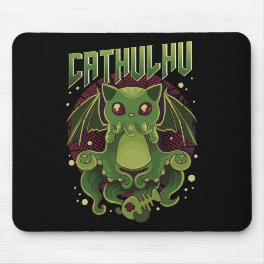 Schattigee en grappige Cathulhu Kawaii Cat Cthulhu Muismat (Voorkant)