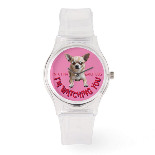 Schattigee en grappige Chihuahua Watch Dog Watch Horloge (Voorkant)