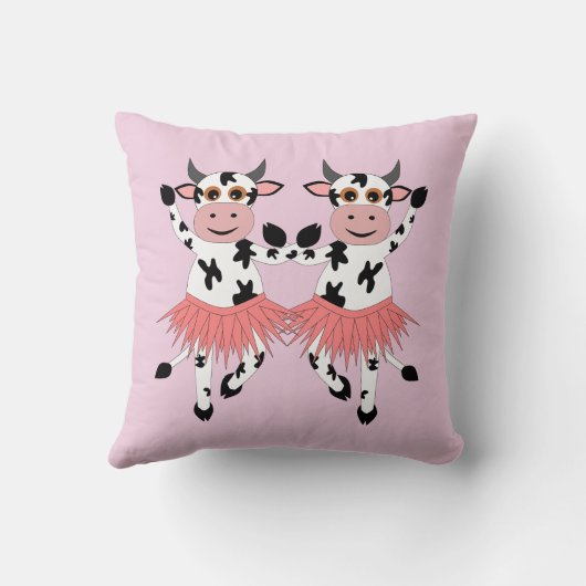 Schattigee en grappige dansende koeien, douane kussen (Achterkant)