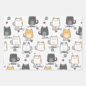 Schattigee en grappige Doddle Cats Cat Lover Inpakpapier Vel (Voorkant)